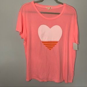Women’s new Sundry heart printed short sleeve top size 2 medium M